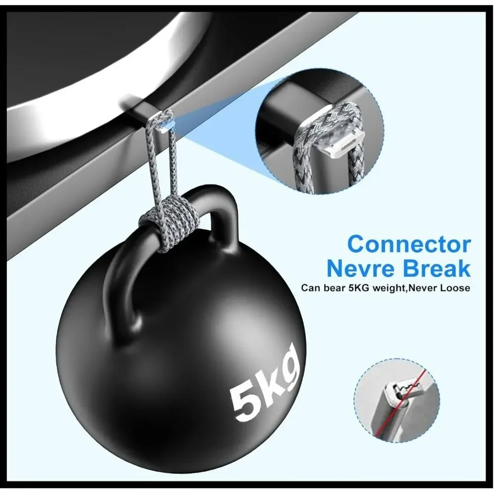 Micro USB Cable 6FT (3-Pack) Fast Charging Nylon Braided Cord for Android
